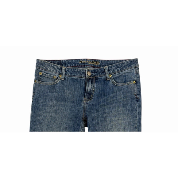 AMERICAN EAGLE Jeans Womens 12 Bootcut Hipster Flare Spilt Hem Low Rise Stretch - Picture 3 of 14